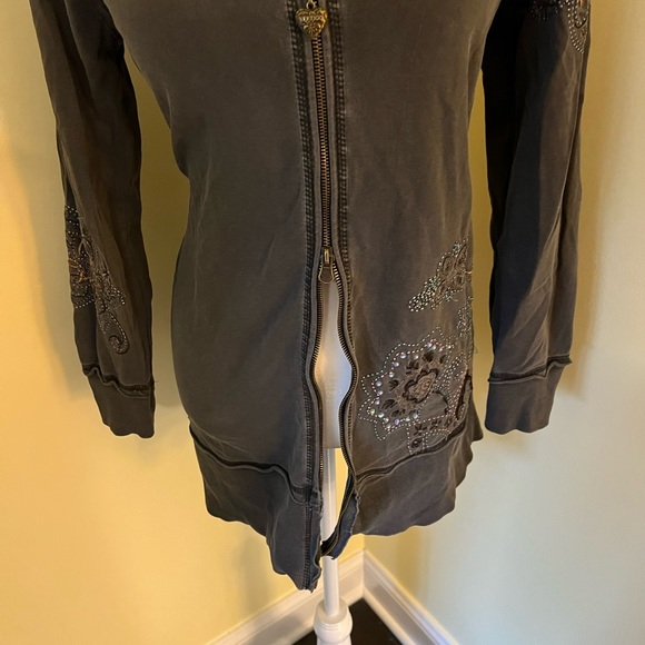 Vertigo Paris Grey embellished sweatshirt Large worn once hoodie - Picture 5 of 12
